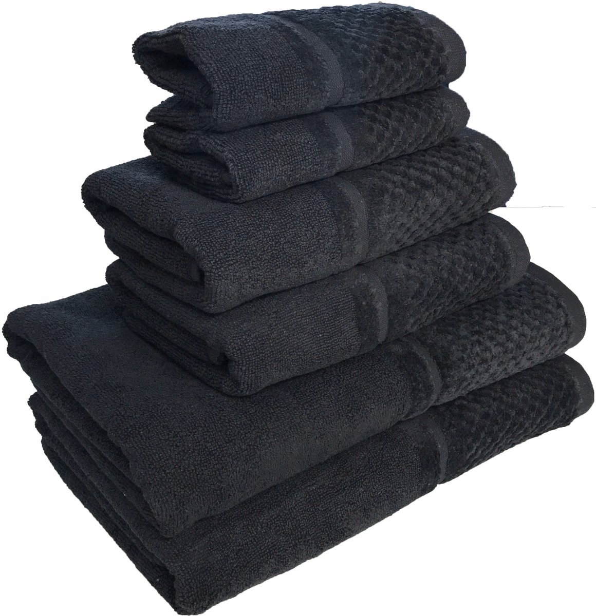 Luxe Badhanddoeken Set 6 Stuks - 500gsm Katoen - Zwart