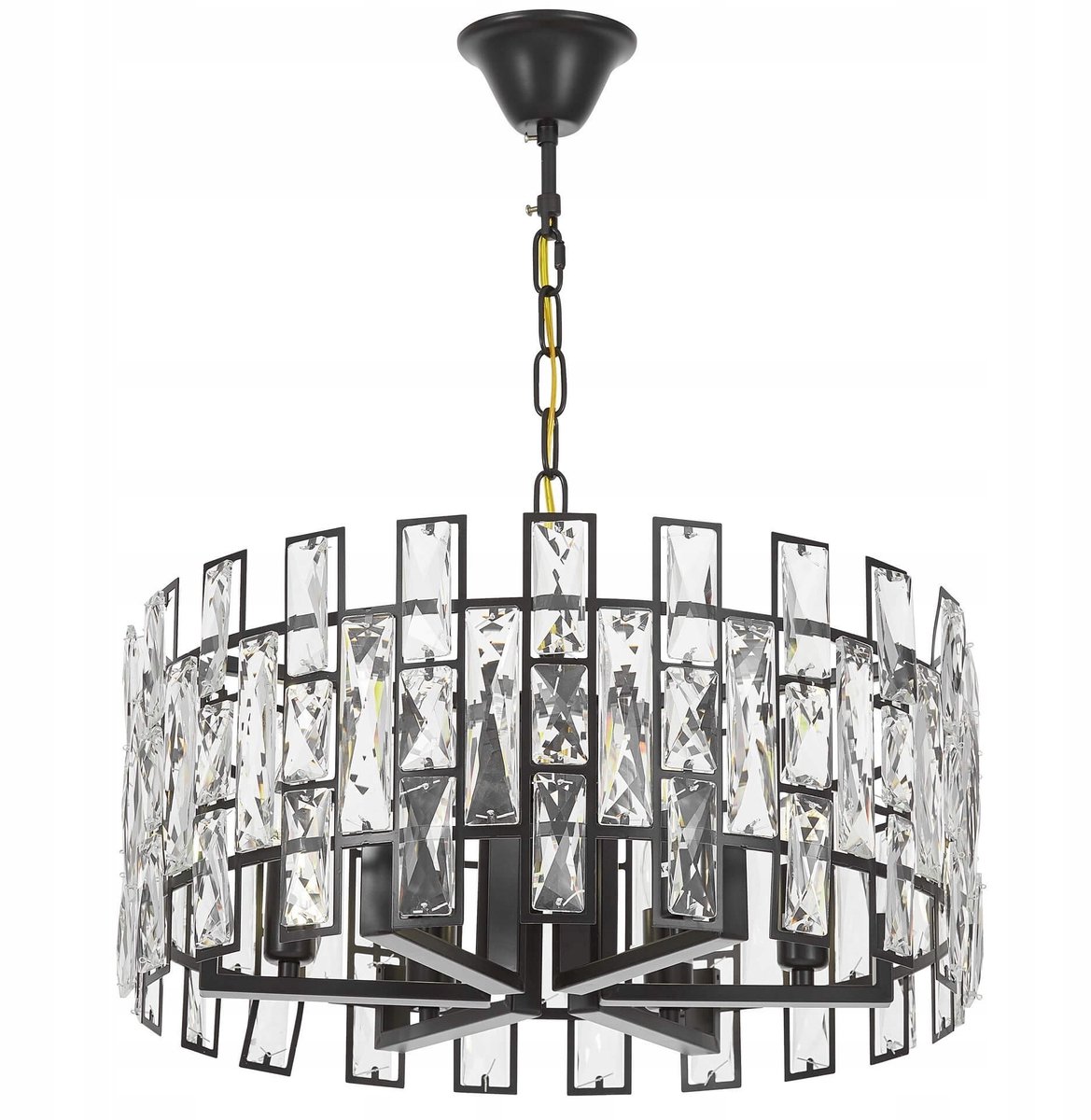 Moderne zwarte hanglamp met kristallen - Fiorina D50