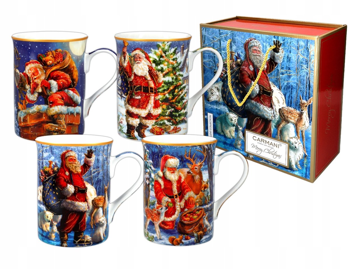 Kerstmokken set van 4 - Kerstman (CARMANI)