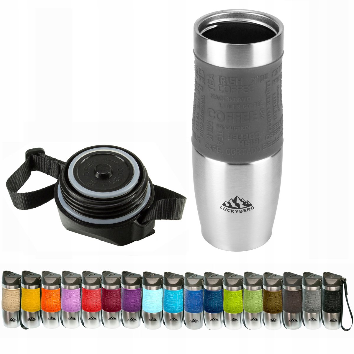 Luckyberg Thermosbeker 480ml - RVS, Lekvrij, 6u Warm/8u Koud