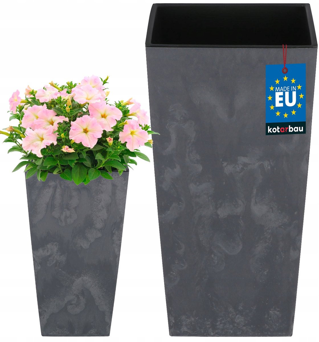 Stijlvolle Marengo Plantenbak 19,5x19,5x37,5cm met Inzet