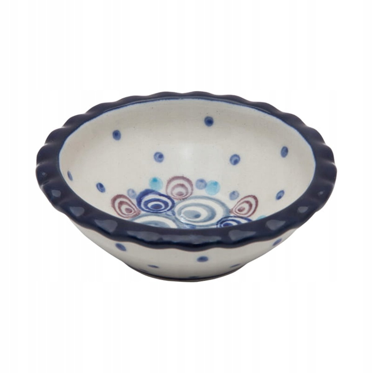 Handgemaakte Bolesławiec Kom 9cm - Vintage Pauwenveer Decor