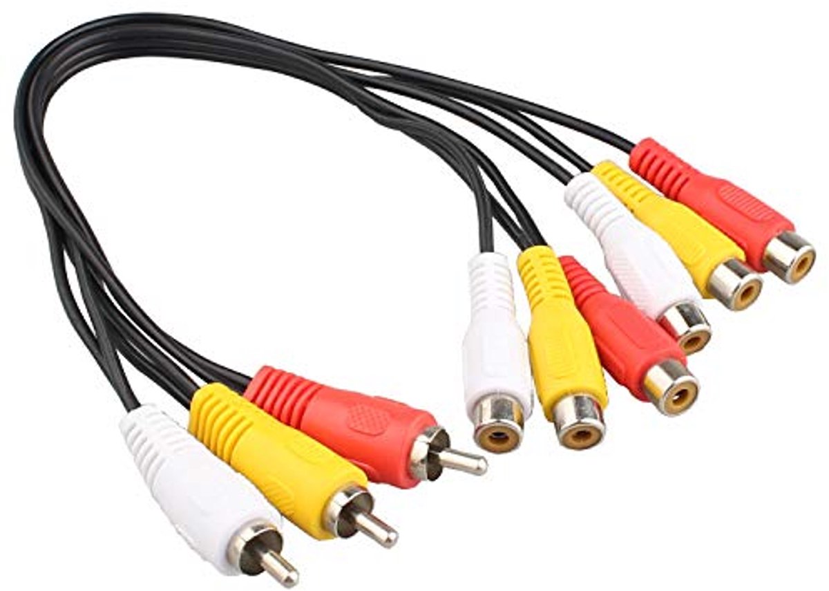 3 RCA naar 6 RCA Splitter Kabel - Audio Video AV Adapter 31,5 cm