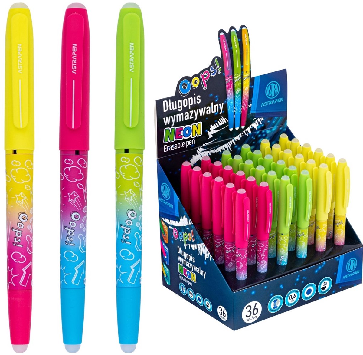 Astra Oeps! Neon Uitwisbare Pen - 1 Stuk