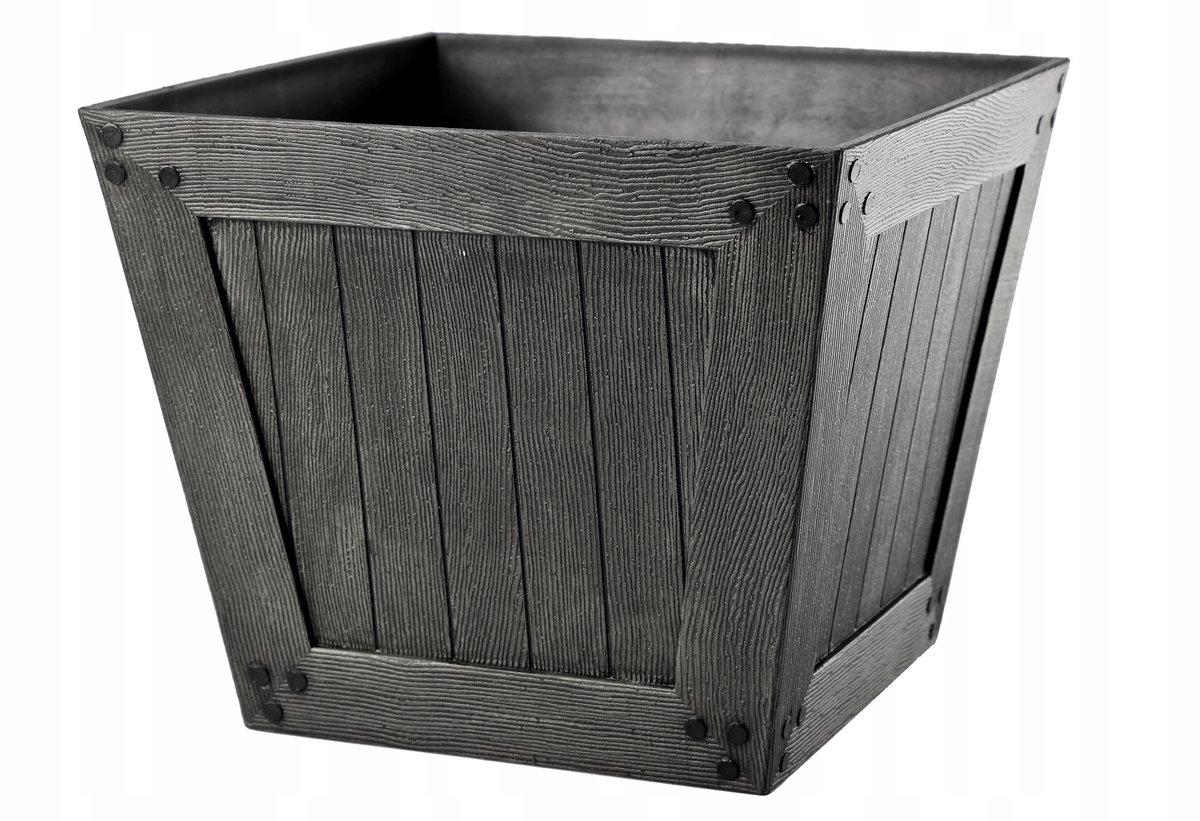 Donica Madera 31x31cm Antraciet - Kunststof met Houtlook
