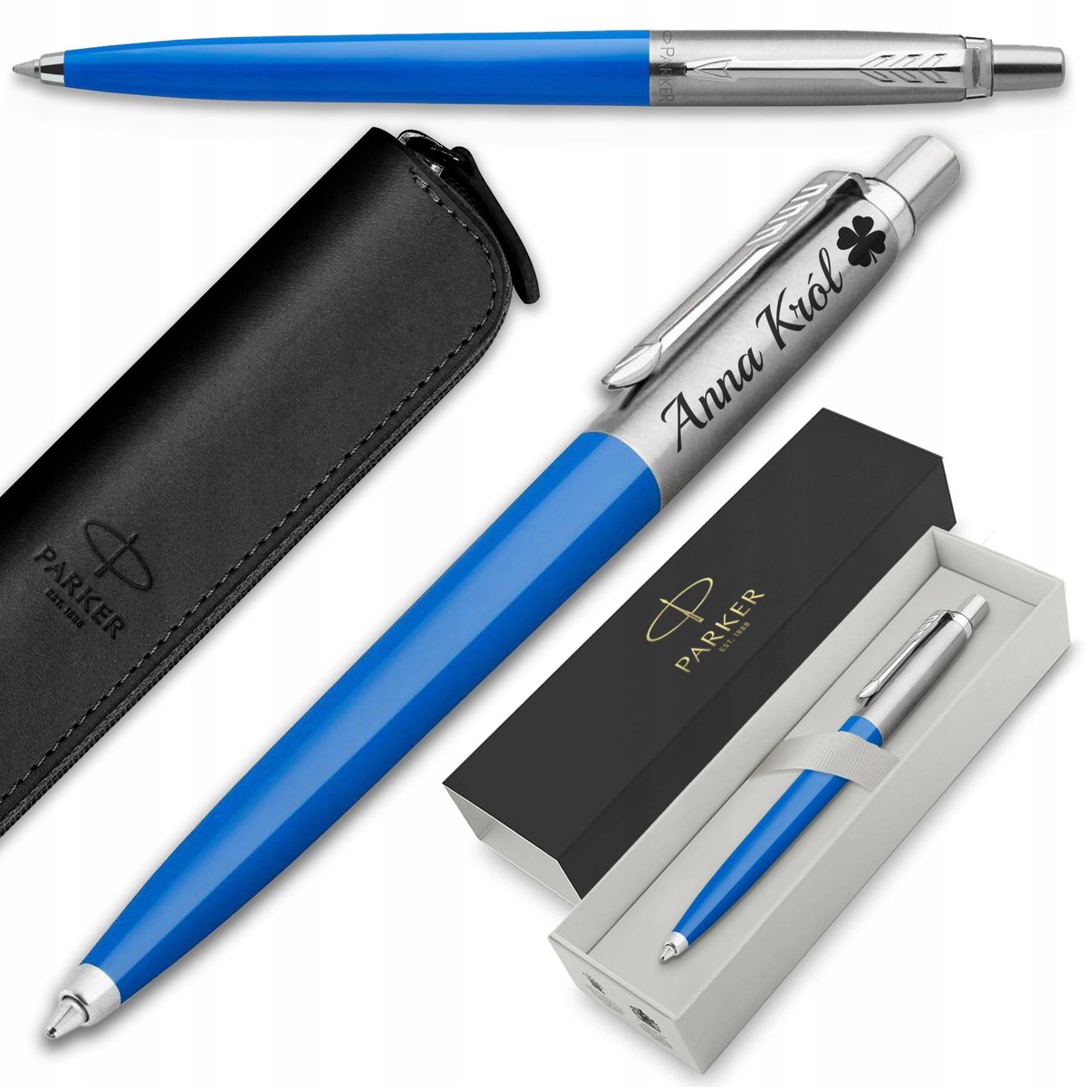 Parker Jotter 60 Blauwe Pen met Gravure & Luxe Geschenkverpakking