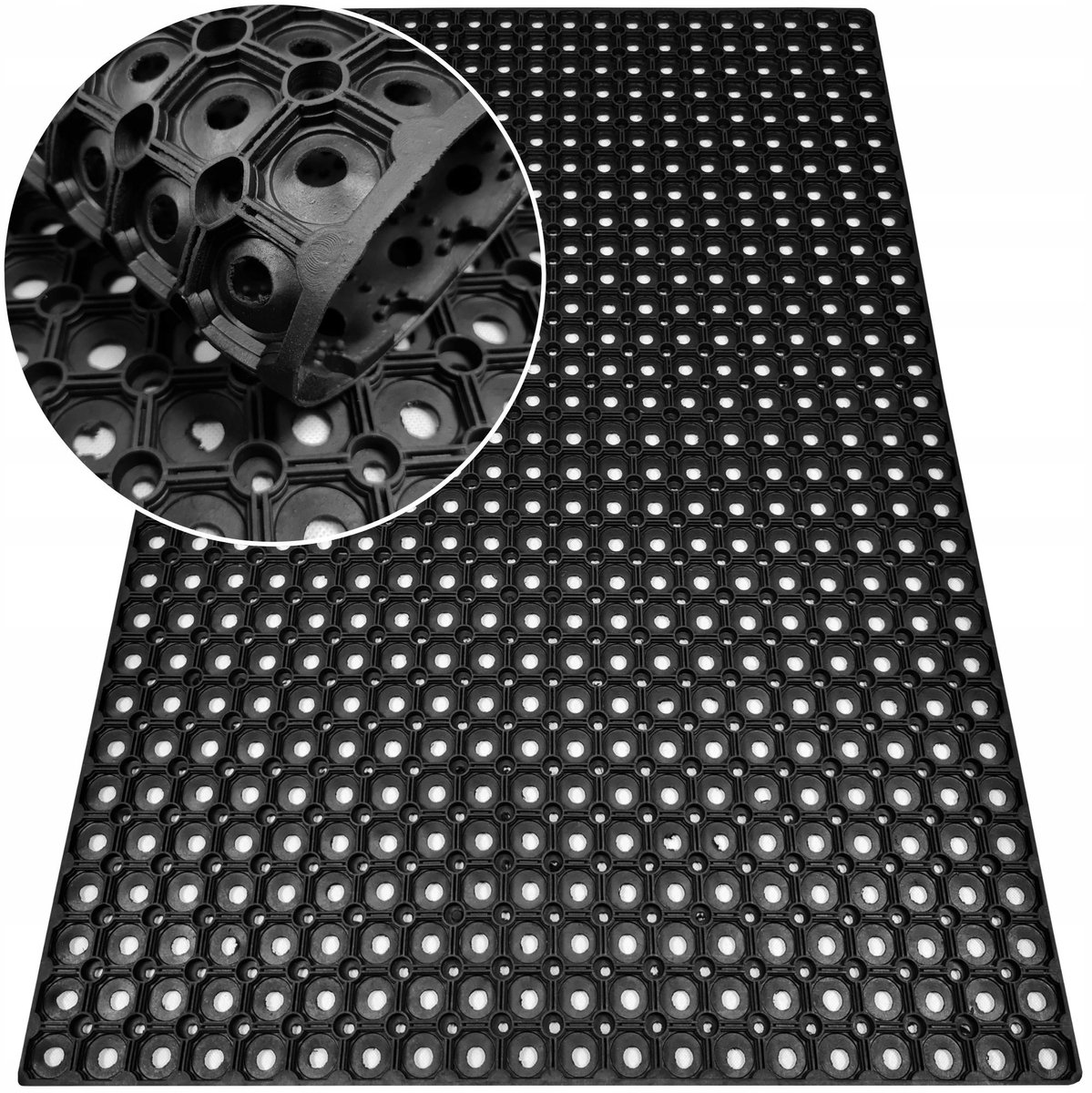Ajour Rubberen Deurmat 100x150 cm - Antislip, 16 mm Dik