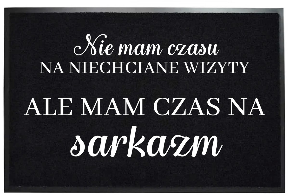 Zwarte Deurmat 40x60cm - "Ongewenst bezoek? Nee bedankt"