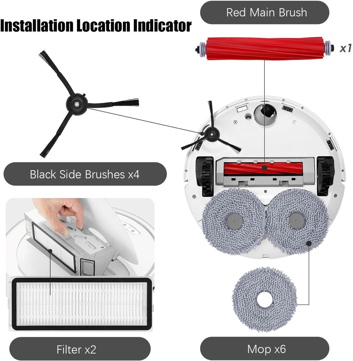 Accessoires Geschikt voor Roborock Qrevo S/Qrevo Pro/Qrevo MaxV robotstofzuigers — afbeelding 4