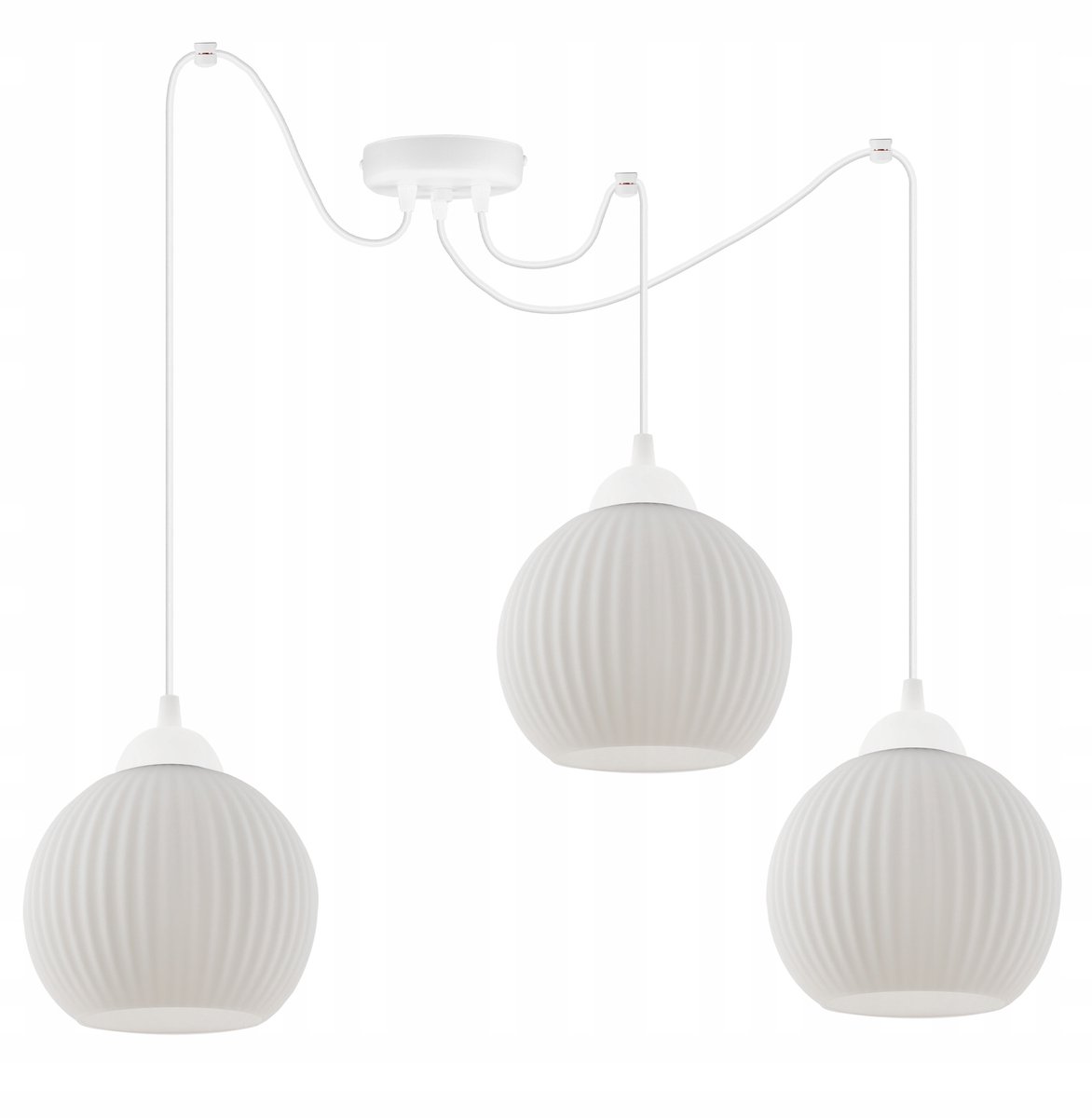 RIFFLE Hanglamp Glas Wit 3x E27 Loft Stijl