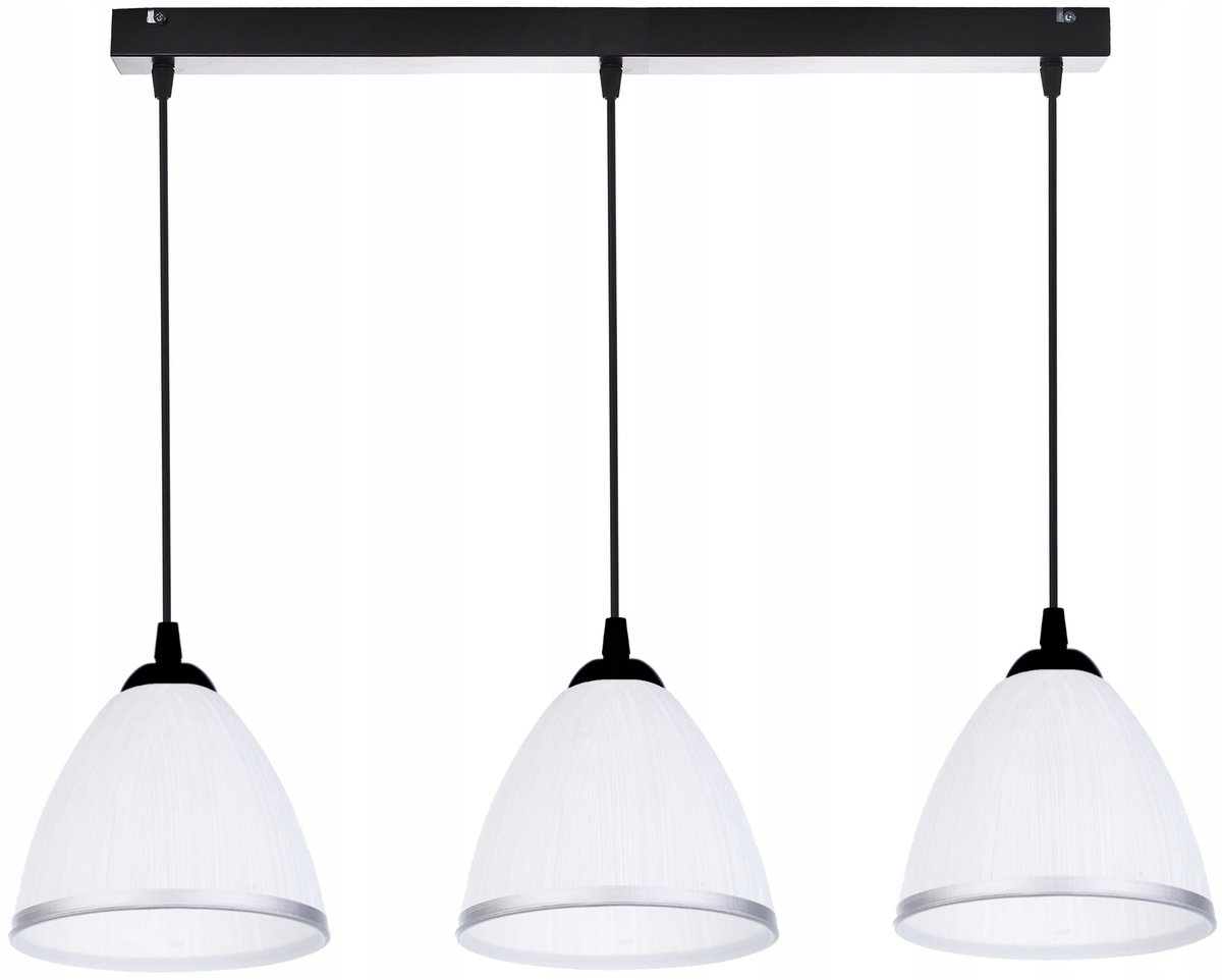Moderne Plafondlamp met Glazen Lampenkappen - Zwart, 3xE27