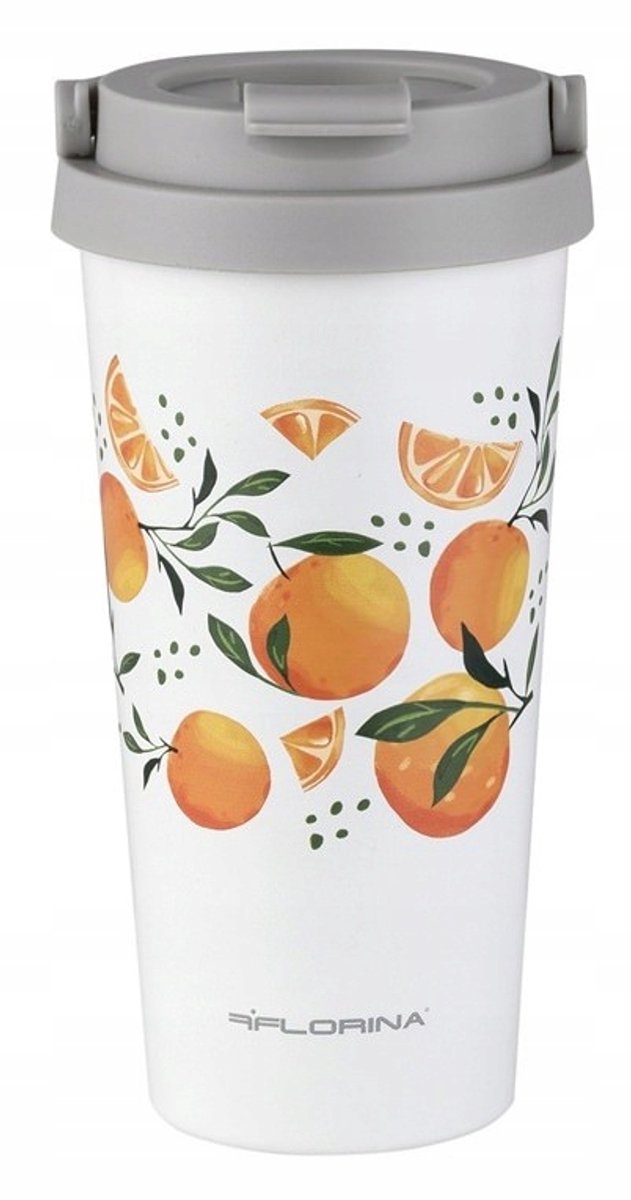 Florina Oranje Thermobeker RVS 500 ml - Houdt Drankjes Warm/Koud