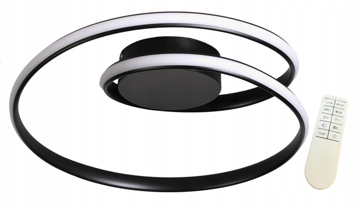 Moderne LED plafondlamp met afstandsbediening - Zwart Mat
