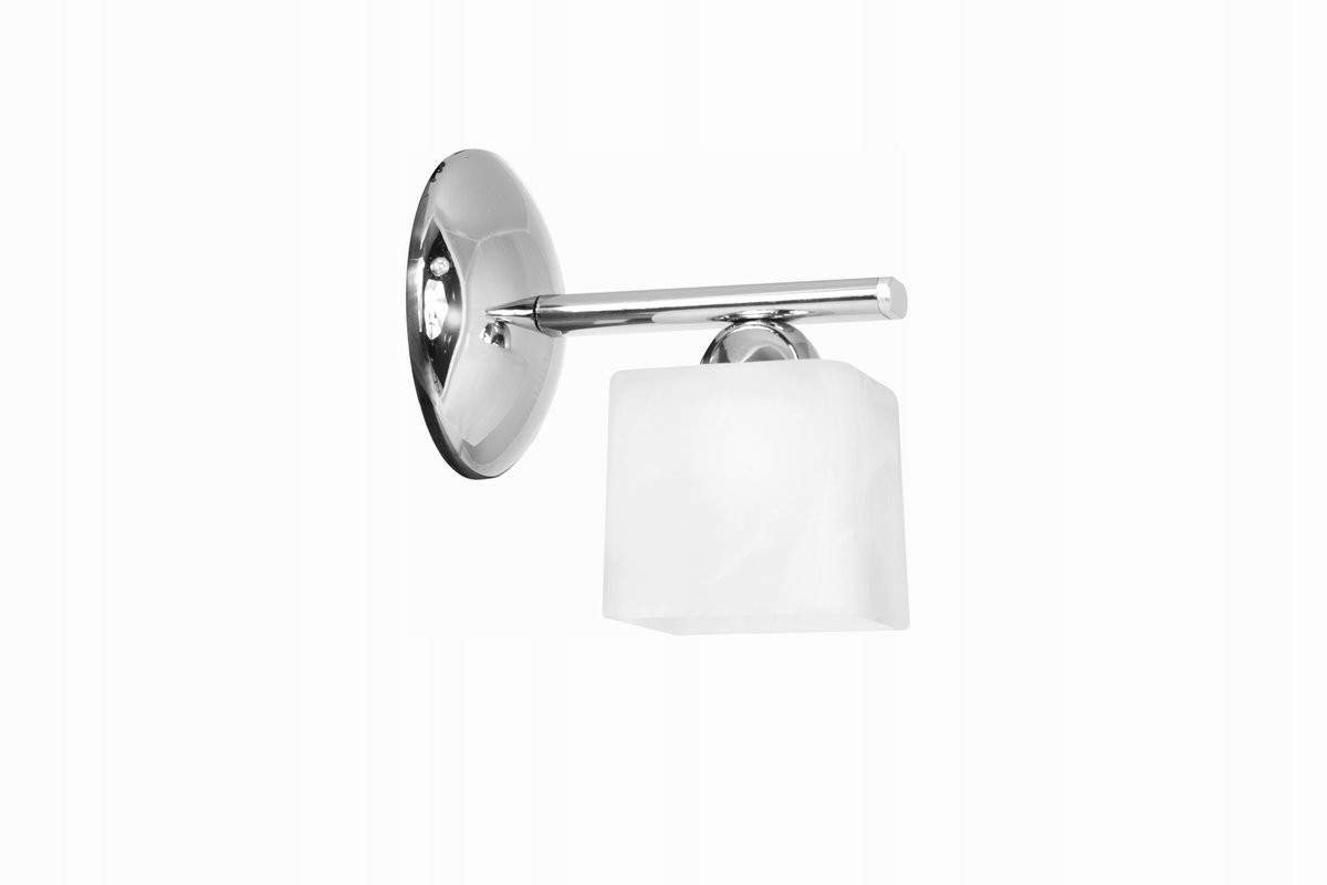 Kwadro Wandlamp Chroom Glas Alabast E27 1-403K