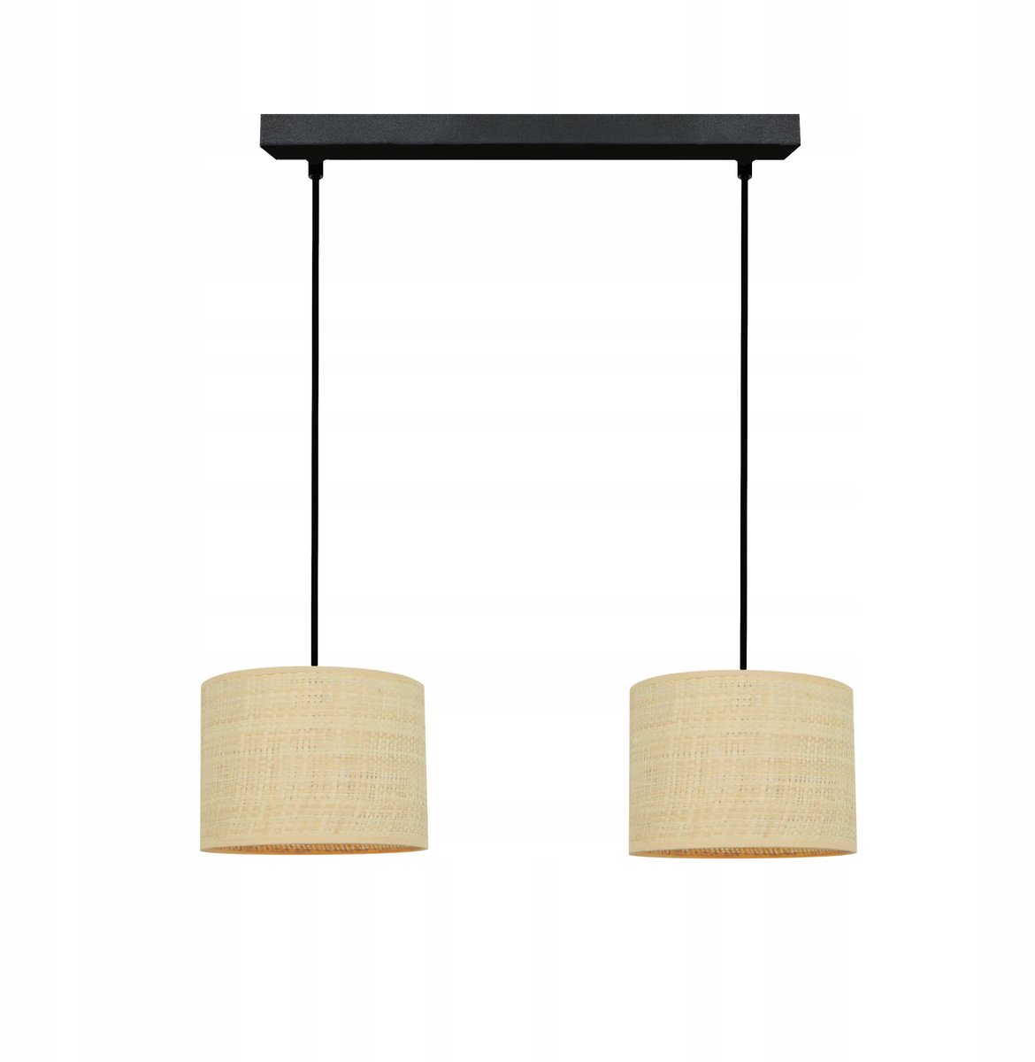 Moderne Boho Rotan Plafondlamp Island LED - Zwart/Crème