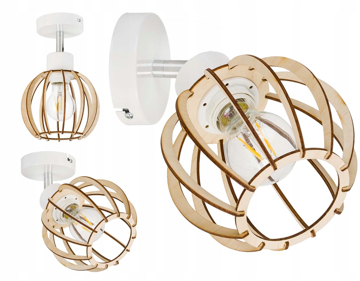 Wandlamp E27 Loft Hout Verstelbaar - Stijlvol en Functioneel