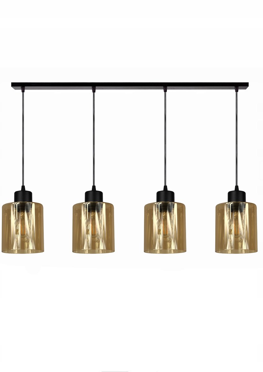 Hanglamp KOMFI 5-401 LED Zwart Metaal, 4xE27, 60cm Breed