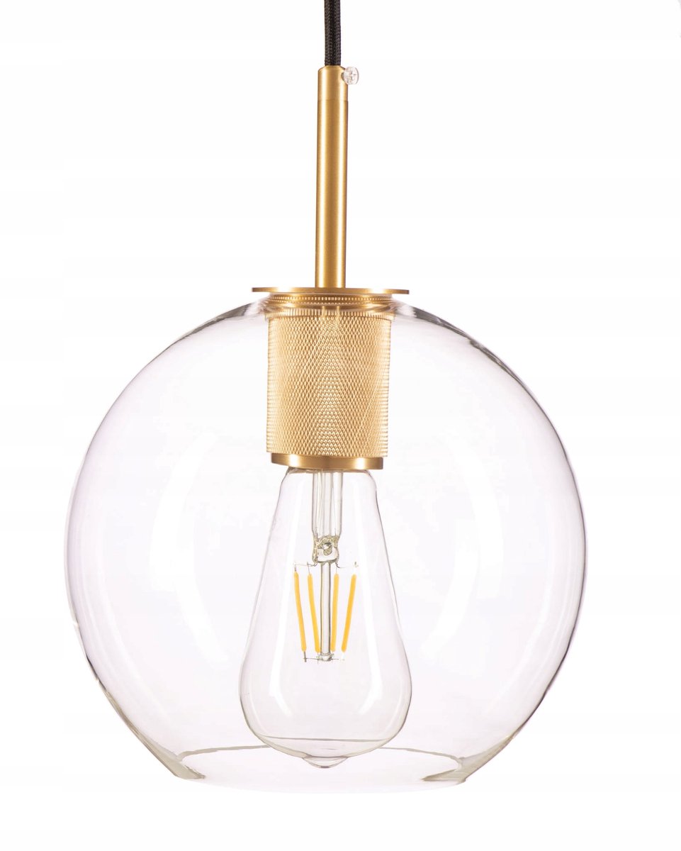 Madrid Glazen Hanglamp Transparant Goud - Stijlvol en Modern