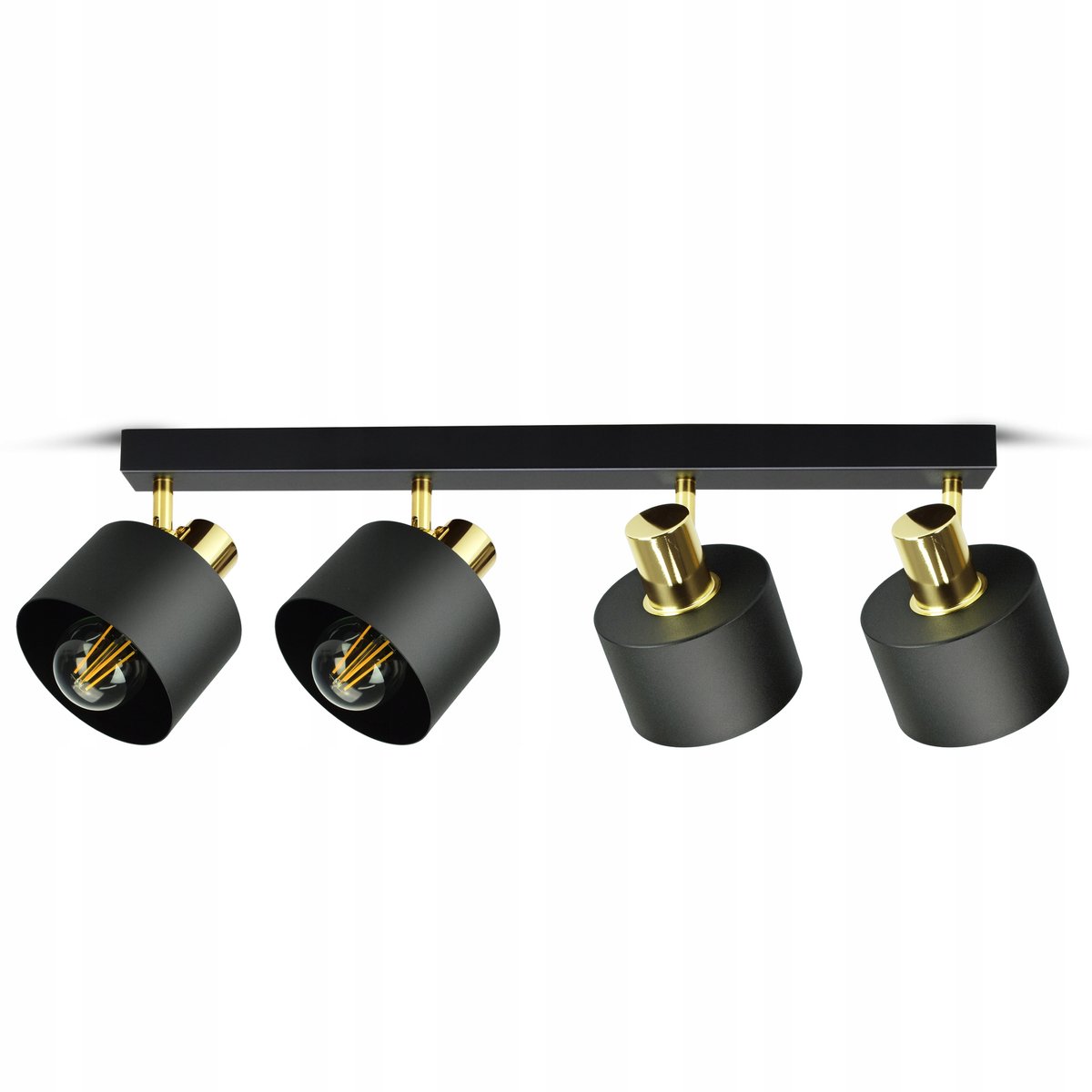 Klassieke Plafendlamp Zwart Goud LED LED E27 4 Spots