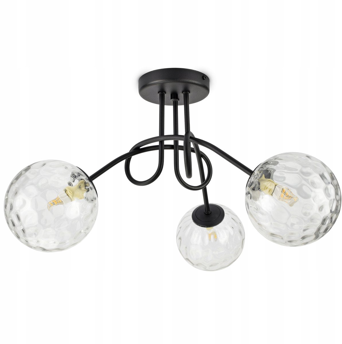 Hanglamp glas Bollen Zwart Mat G9 3-lichts