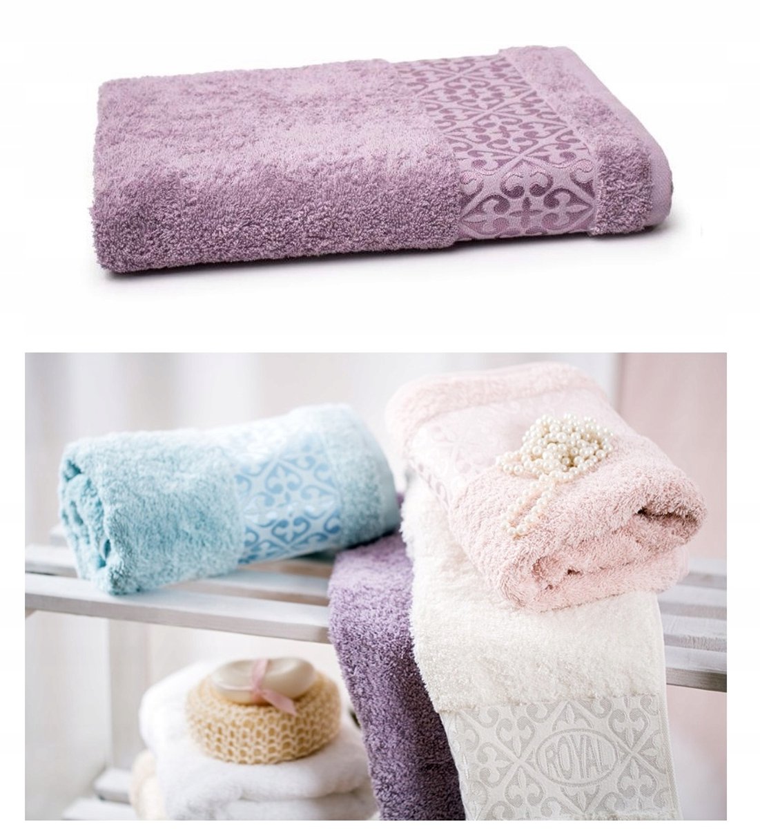 Faro Badhanddoek Frotte Zacht 70x140cm 500g Lila