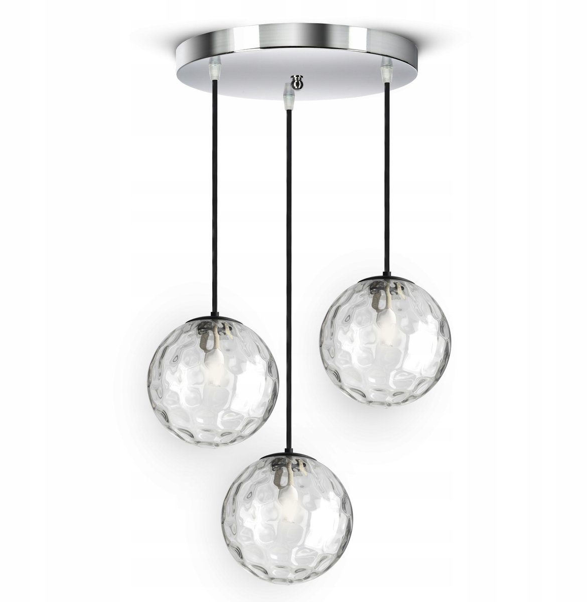 Hanglamp Chroom Glas Bollen - EZ3 LED - 3 lichtpunten