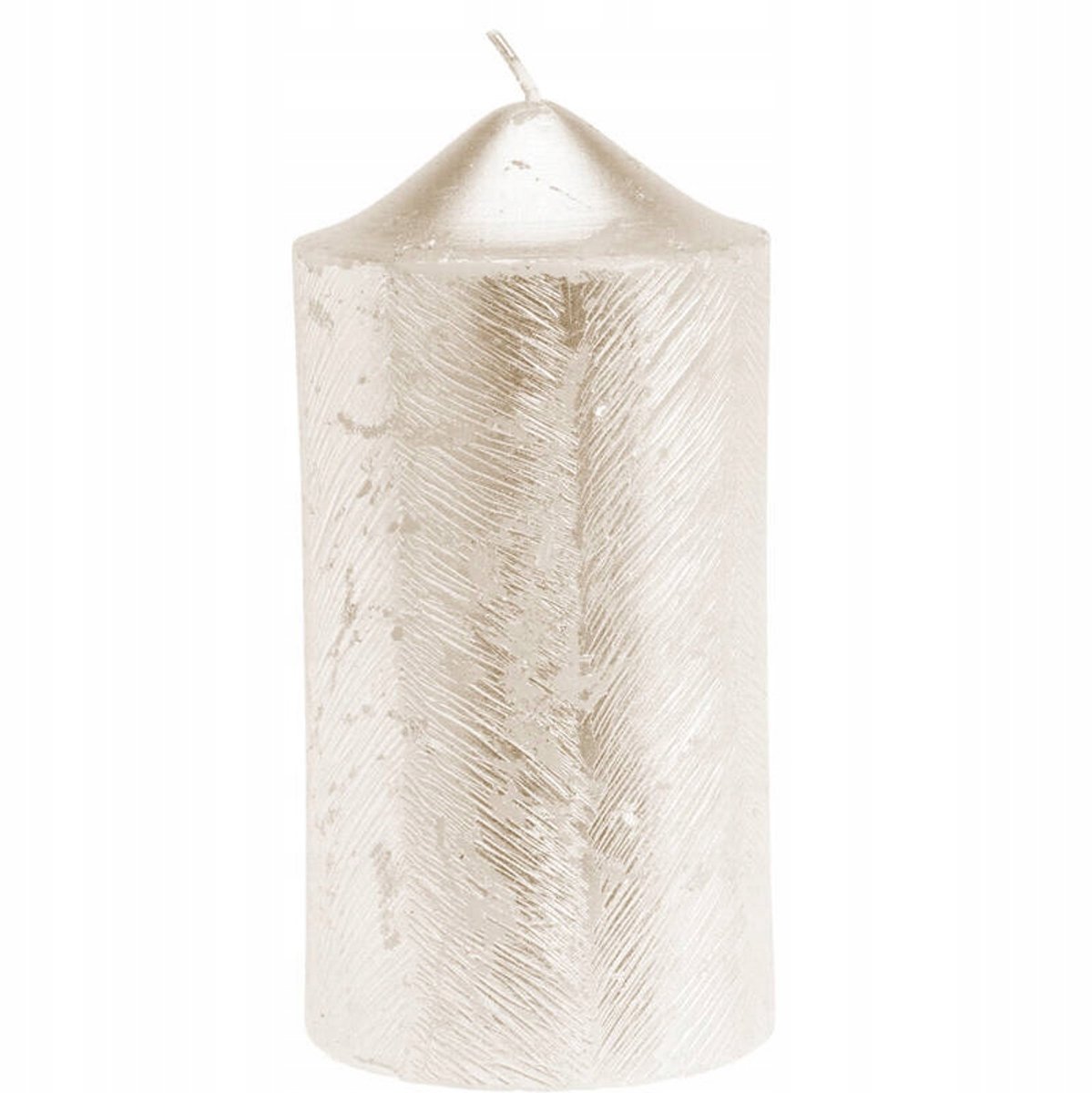 Home & Styling Collection Gouden Decoratieve Kaars Metaal Glanzend Patroon 7x14 cm 53h