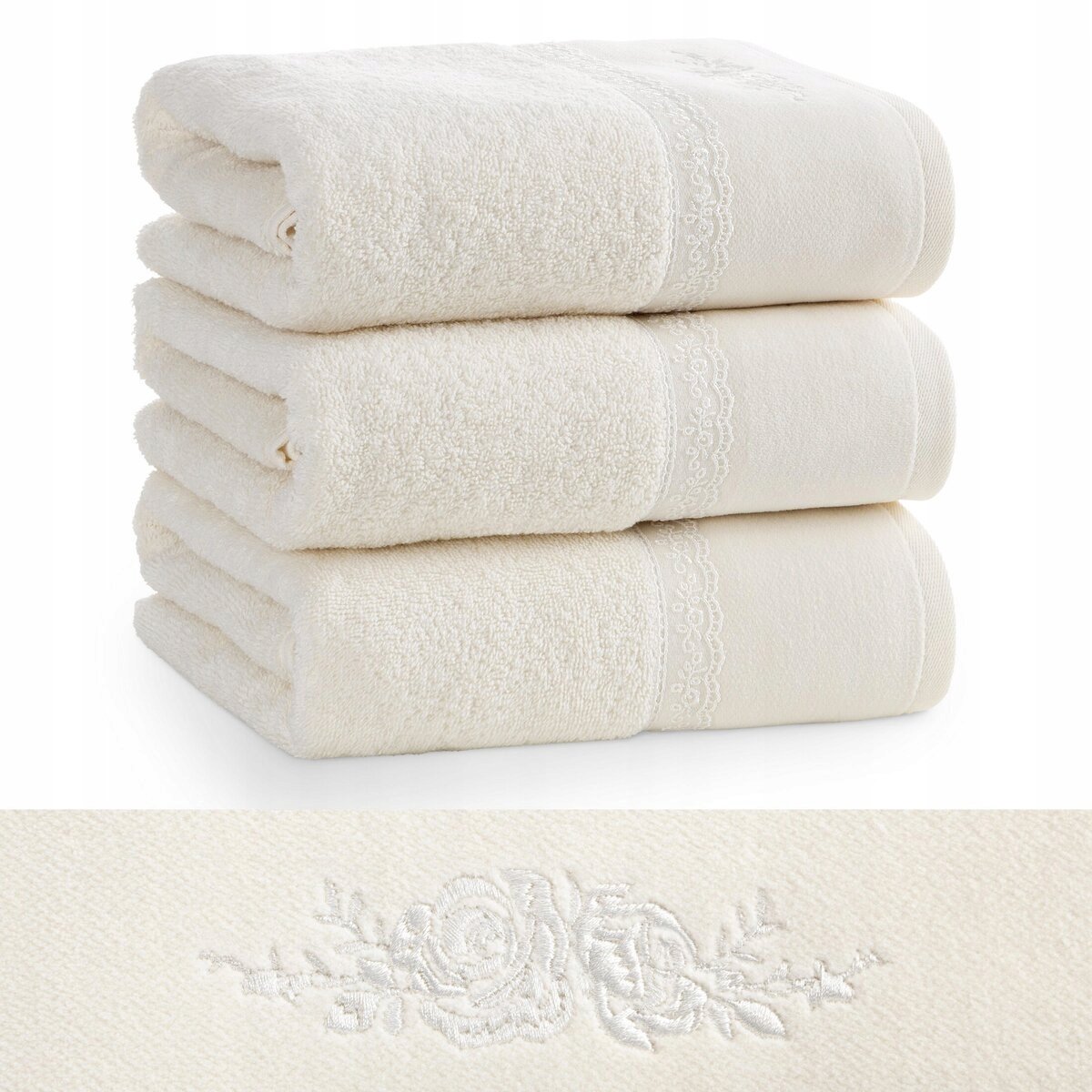 Zachte Katoenen Handdoek 50x90cm Crème - Perfect Cadeau