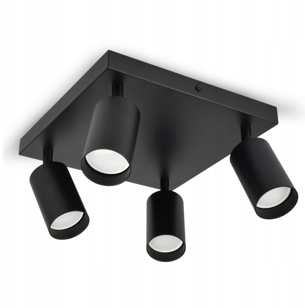 Zwarte Plafondlamp met 4 Spots GU10 - Metalen Design