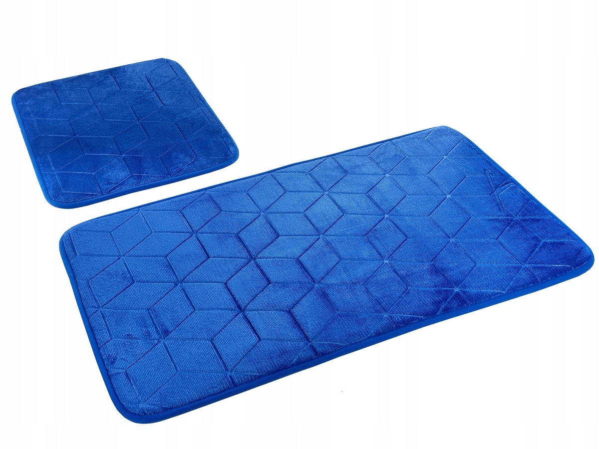 Sumba Badmattenset Blauw Kobalt Antislip 2-delig