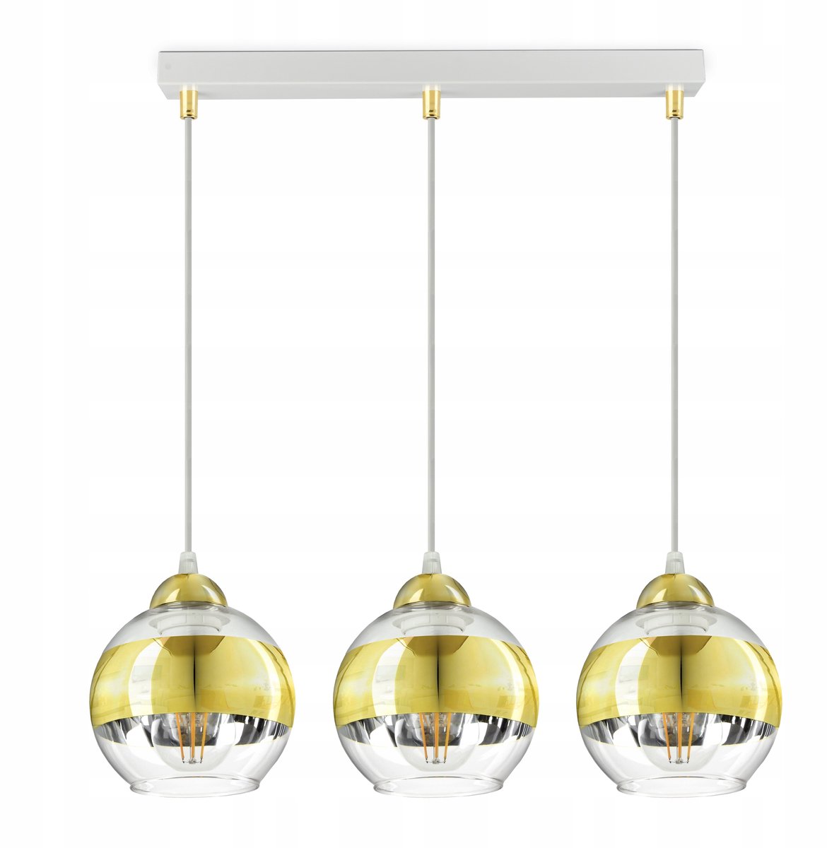 GLAS BZ3 LED Plafondlamp - Wit/Goud - 3xE27