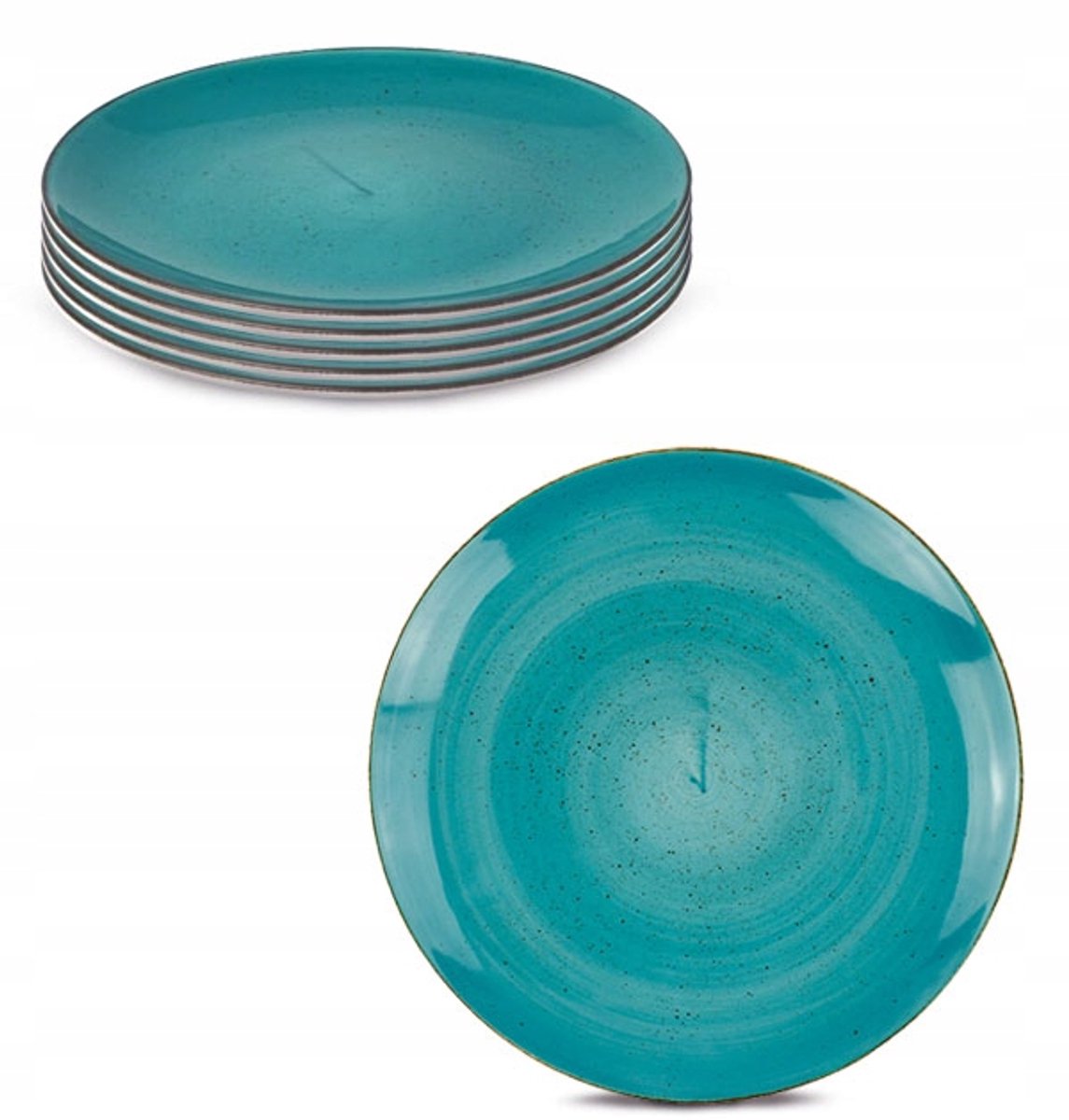 Lubiana Boss 6x Porseleinen Dinerborden 27 cm - Zeegroen