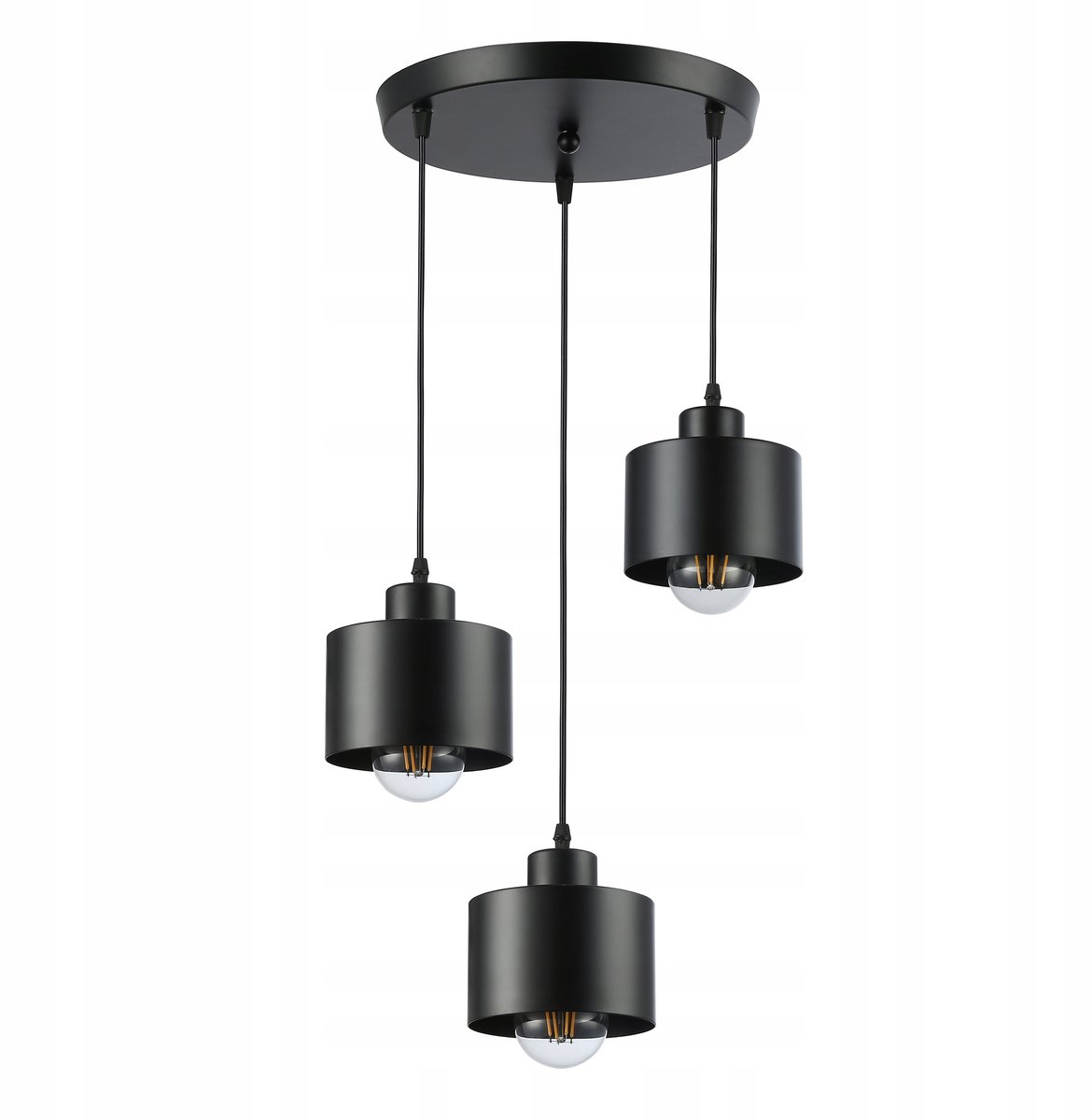 Elza Hanglamp Zwart 3xE27 - Stijlvolle Verlichting voor Elke Ruimte