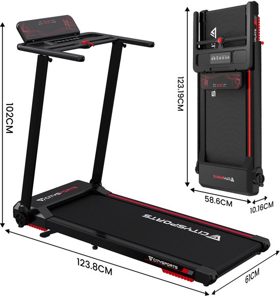 YM NEXT 1500 PRO Opvouwbare Loopband – 12 Km/u, Helling 6%, Compact En Stevig (Italiaans Merk)