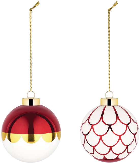 Ensemble de 4 boules de Noël Alessi Delight (2 pièces)
