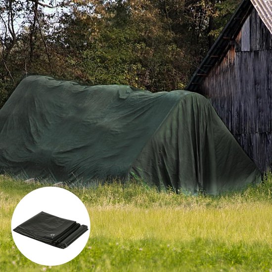 Zeildoek 260 x 290 cm Waterdichte en Uv-Bestendig Dekzeil, Waterdicht, Zwaar Belastbaar Scheurvast Dubbelzijdig Gecoat Voor Tuinmeubelen, Trampoline, Dak, Auto, Zwart