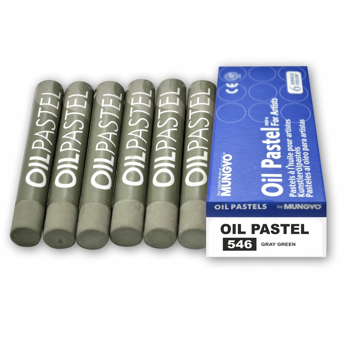 Mungyo Oliepastels Set - 6 Stuks - Kleur 546 Grijs Groen