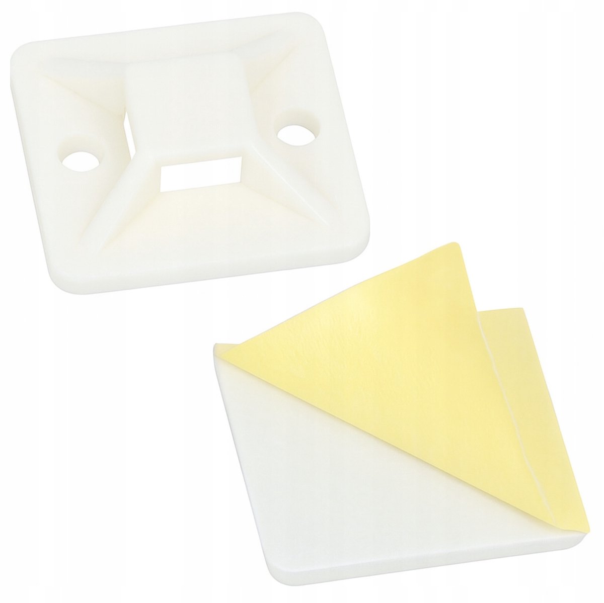 Zelfklevende Kabelbinders Voeten Wit 20x20mm - 100 Stuks