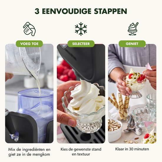 Greenpan Frost IJsmachine & Slushie Maker - zelfvriezend - 1.8l - klaar in 30 min - Grijs van Greenpan — afbeelding 3