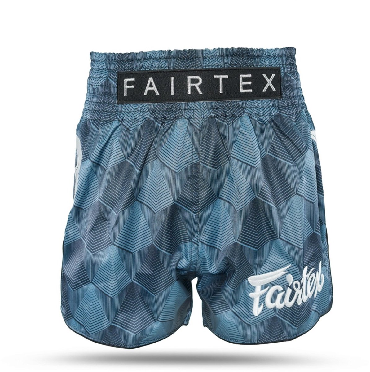 Fairtex x Booster FXB TBT Stealth Blue - Muay Thai short - M - Blauw / Grijs