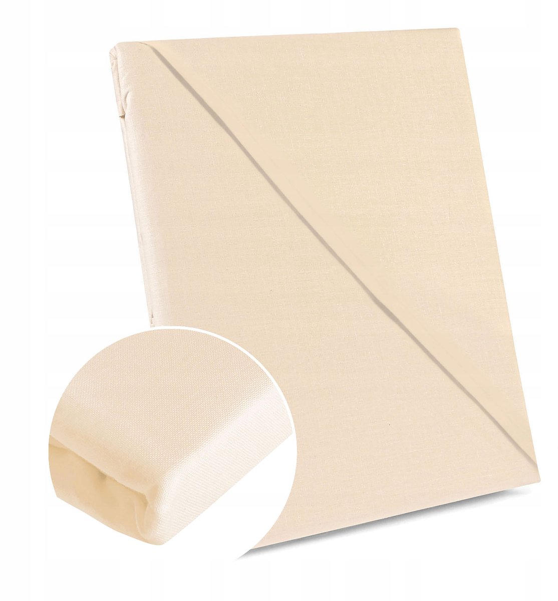 Beige Katoenen Hoeslaken 160x205 cm - 100% Katoen