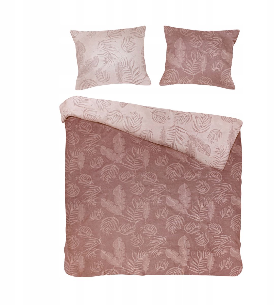 Luxe jacquard katoenen dekbedovertrekset 200x220cm - Bahama Poederroze