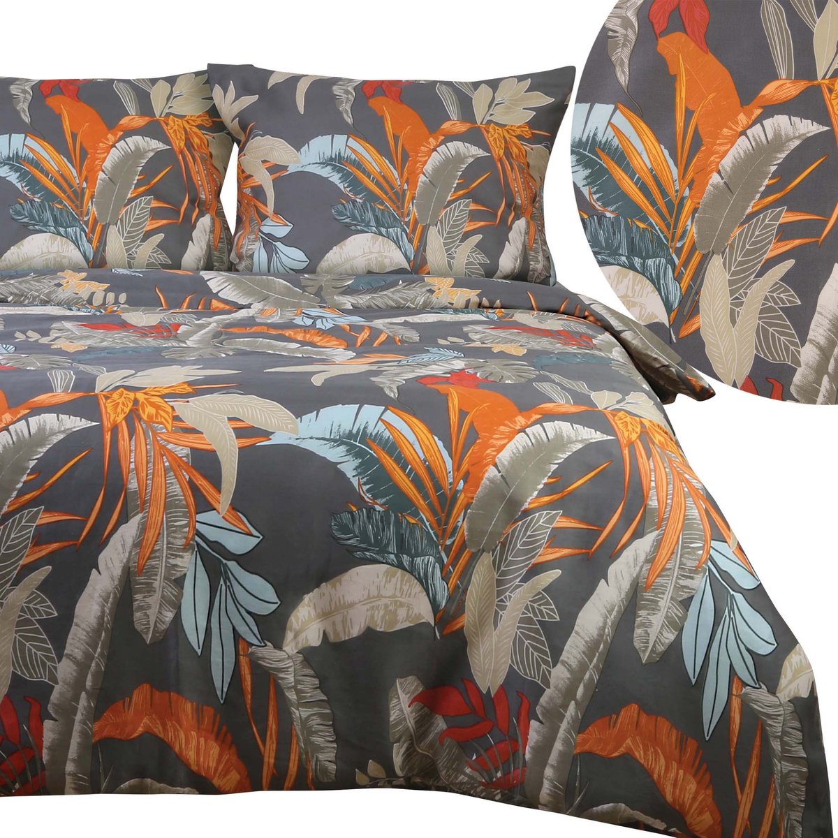 Katoenen Dekbedovertrek Set 180x200cm Boho Bloemenprint