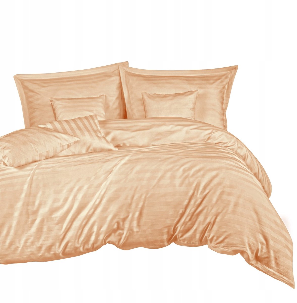 Bamboe Katoen Satijn Beddengoed 140x200cm Beige Strepen 4 Delig