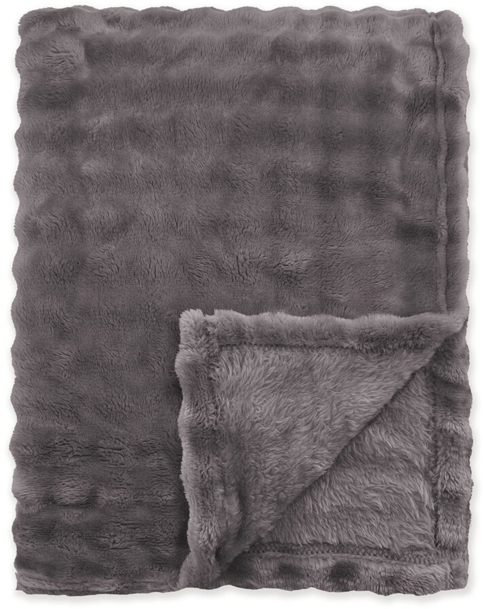 Byrklund Plaid Ribbed Comfort - 150x200 - 100% Polyester - Antraciet