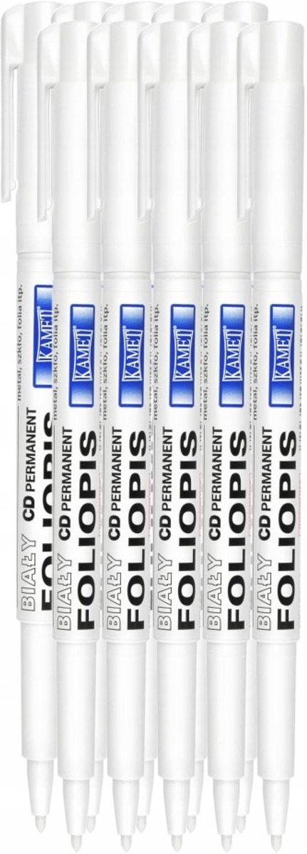 10x Kamet K-100 Marker Permanent Wit - Ideaal voor CD/DVD