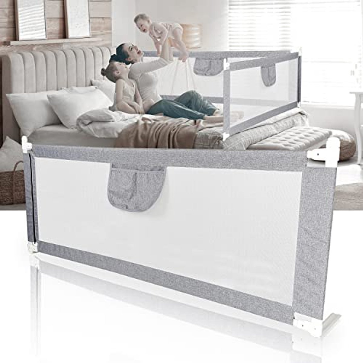 Image of 200 cm Bedhekje voor Peuters en Kinderen - Veiligheidsbescherming tegen Vallen