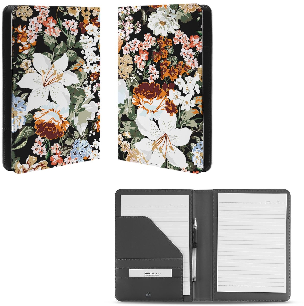 Unieke A5 Map | A5 Schrijfmap - B2C Telecom | Bloemen Dark Design