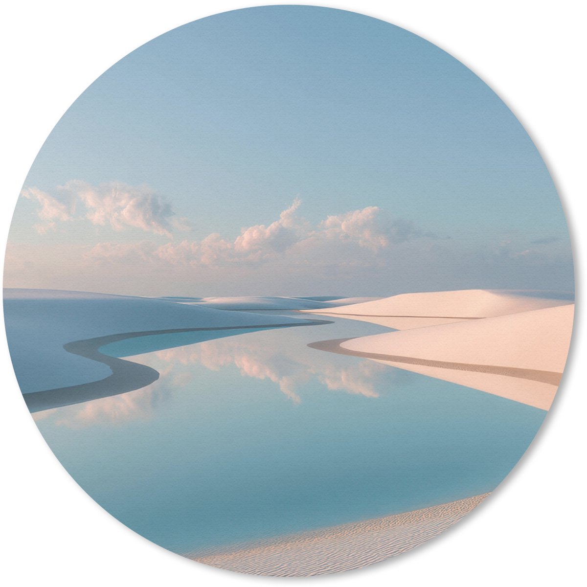 Muismat rond 20x20 cm - Mousepad Duinen - Waterplas - Oneindige rust - Ronde muismatten