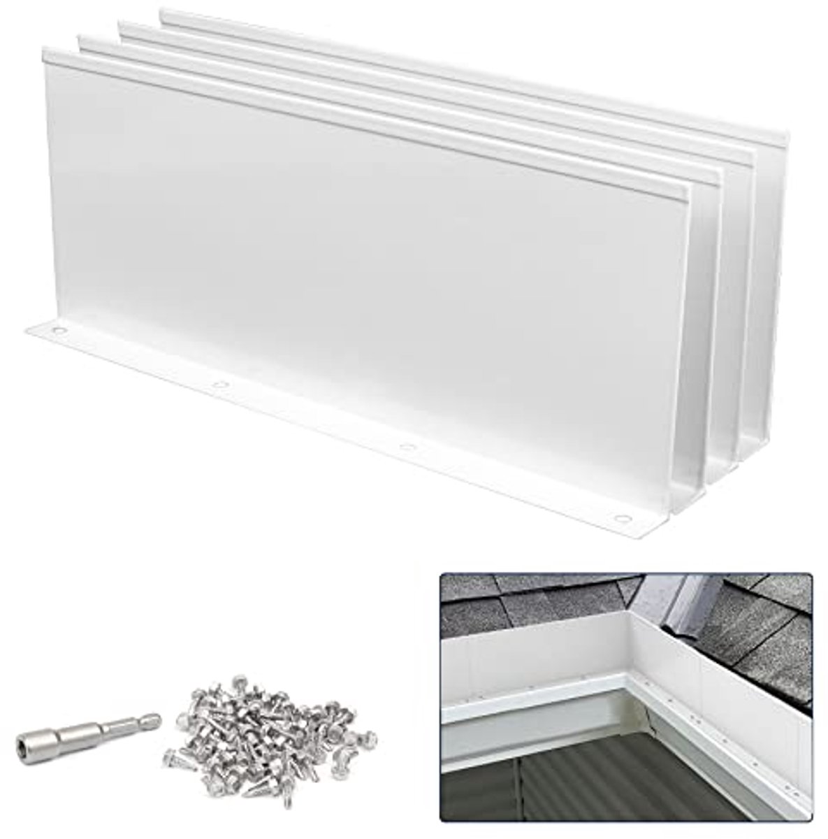 Aluminium Dakgoot Spatschermen voor Vallei en Hoek - 25 cm (Set van 4)